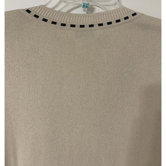 Exclusively Misook Cardigan Tan With Black Accents Size Medium (G11) - Picture 5 of 6